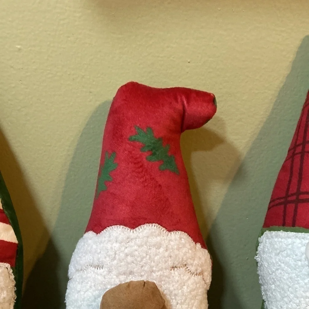 NEW ST. NICHOLAS SQUARE CHRISTMAS GNOME SHAPED 3 PACK PILLOW SET